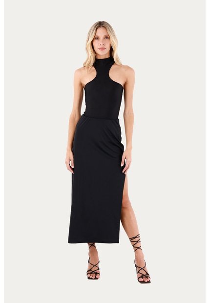 Falda Larga Sunlit Negro Mercedes Campuzano