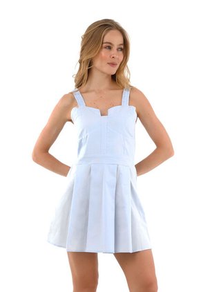 Vestido Corto Dannia Azul Claro Mercedes Campuzano