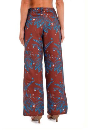 Pantalon Buena Mar Palmeras Terracota Mercedes Campuzano