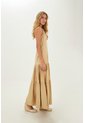 Vestido Largo Luzia Beige Mercedes Campuzano de Mercedes Campuzano