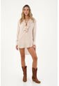Camisa Freedom  Beige Mercedes Campuzano de Mercedes Campuzano