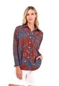 Camisa Boyfriend Haven Palmeras Terracota Mercedes Campuzano de Mercedes Campuzano