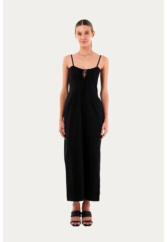 Vestido Largo Serena Negro Mercedes Campuzano Mercedes Campuzano