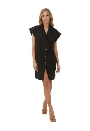 Vestido Corto Lotus Negro Mercedes Campuzano