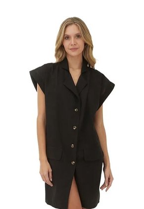 Vestido Corto Lotus Negro Mercedes Campuzano