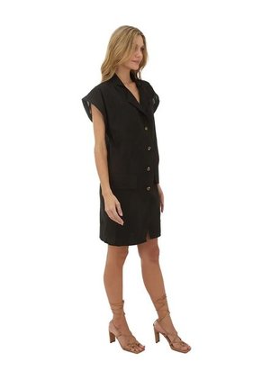 Vestido Corto Lotus Negro Mercedes Campuzano