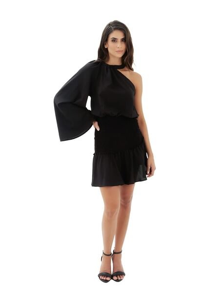 Vestido Corto Shine On Negro Mercedes Campuzano