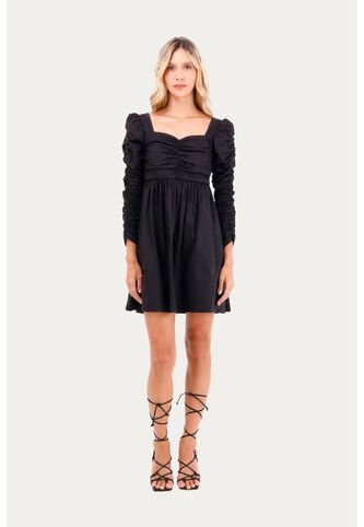 Vestido Corto Ocean Negro Mercedes Campuzano Mercedes Campuzano