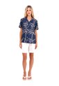 Camisa Wonder Palmeras Azul Mercedes Campuzano de Mercedes Campuzano