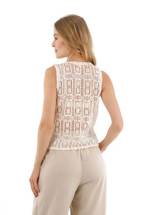 Chaleco Lira Beige Mercedes Campuzano