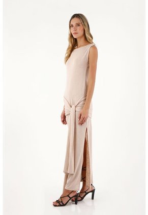 Vestido Largo Bruma Arena Mercedes Campuzano