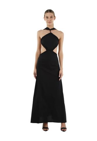 Vestido Largo Lorde Negro Mercedes Campuzano Mercedes Campuzano