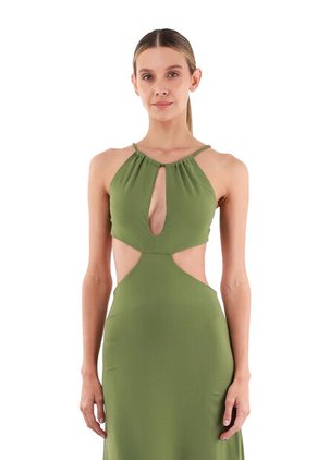 Vestido Largo Rue Verde Oscuro Mercedes Campuzano