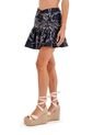 Falda Corta Sea Palmeras Negro Mercedes Campuzano de Mercedes Campuzano