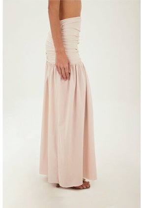 Falda Larga Claudine Beige Mercedes Campuzano