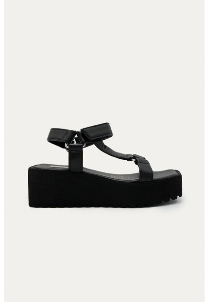 Sandalia Plataforma Ali Negro Mercedes Campuzano
