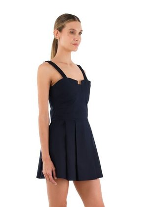 Vestido Corto Dannia Azul Oscuro Mercedes Campuzano
