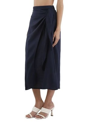 Falda Larga Giselle Azul Oscuro Mercedes Campuzano