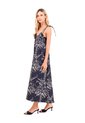 Vestido Largo Oceanic Palmeras Negro Mercedes Campuzano de Mercedes Campuzano