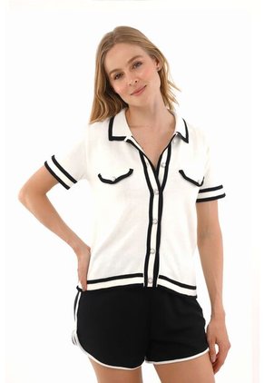 Camisa Tejida Cira Beige Mercedes Campuzano