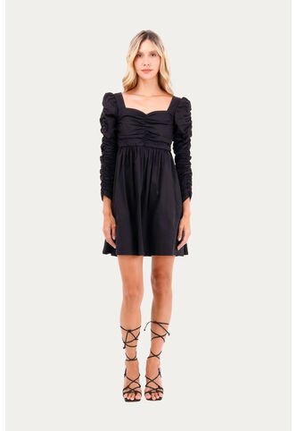 Vestido Corto Ocean Negro Mercedes Campuzano Mercedes Campuzano