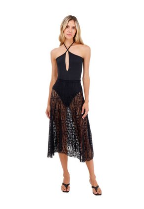 Falda Larga Palomino Negro Mercedes Campuzano