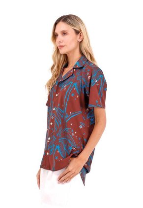Camisa Wonder Palmeras Terracota Mercedes Campuzano