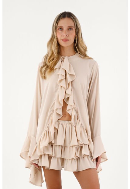 Camisa Aurea  Beige Mercedes Campuzano