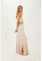 Vestido Largo Sophie Beige Mercedes Campuzano de Mercedes Campuzano