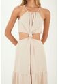 Vestido Largo Sophie Beige Mercedes Campuzano de Mercedes Campuzano