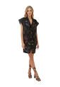 Vestido Corto Lotus Estampado Floral Negro Mercedes Campuzano de Mercedes Campuzano