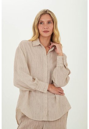 Camisa Carly Beige Mercedes Campuzano