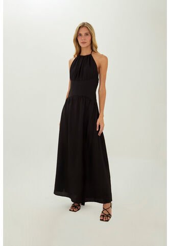 Vestido Largo Leah Negro Mercedes Campuzano Mercedes Campuzano