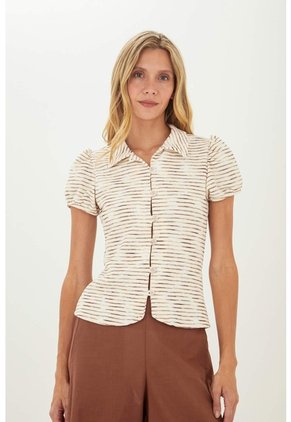Camisa Elise Beige Mercedes Campuzano