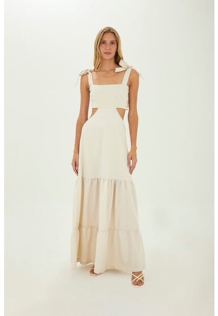 Vestido Largo Muse Beige Mercedes Campuzano