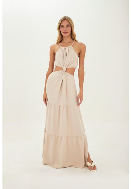 Vestido Largo Sophie Beige Mercedes Campuzano
