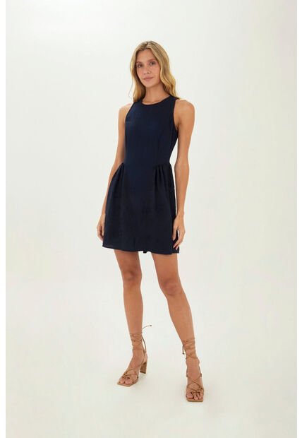 Vestido Corto Solene Azul Mercedes Campuzano