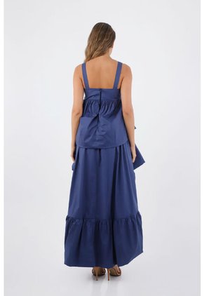 Vestido Largo Luvana Azul Oscuro Mercedes Campuzano