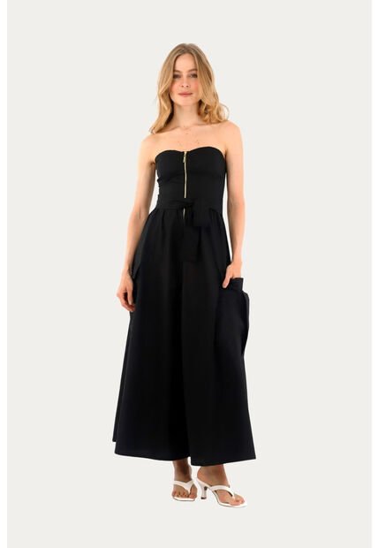 Vestido Largo Glens Negro Mercedes Campuzano