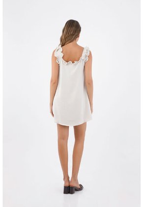 Vestido Corto Deena Marfil Mercedes Campuzano