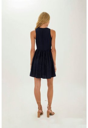 Vestido Corto Solene Azul Mercedes Campuzano