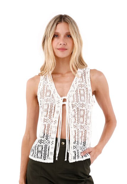 Chaleco Lira Marfil Mercedes Campuzano