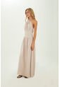 Vestido Largo Leah Beige Mercedes Campuzano de Mercedes Campuzano