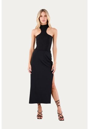 Falda Larga Sunlit Negro Mercedes Campuzano