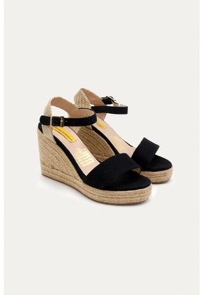 Spadrilla Plataforma Hellene Negra Mercedes Campuzano