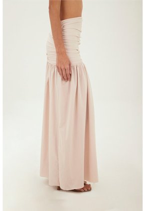 Falda Larga Claudine Beige Mercedes Campuzano