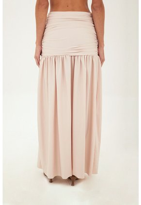 Falda Larga Claudine Beige Mercedes Campuzano