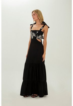 Vestido Largo Muse Negro Mercedes Campuzano