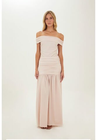 Falda Larga Claudine Beige Mercedes Campuzano Mercedes Campuzano