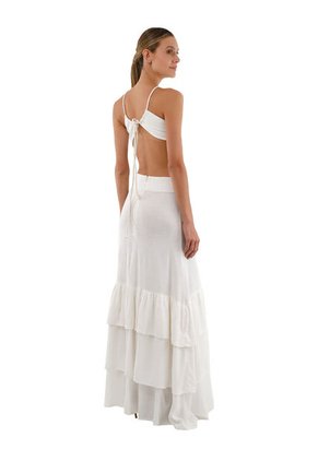 Vestido Largo Rue Marfil Mercedes Campuzano